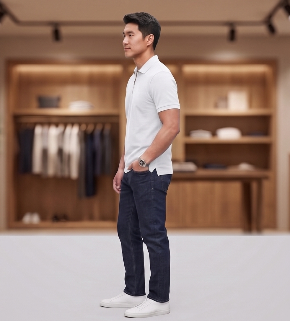 zenort white zipper polo tshirt5