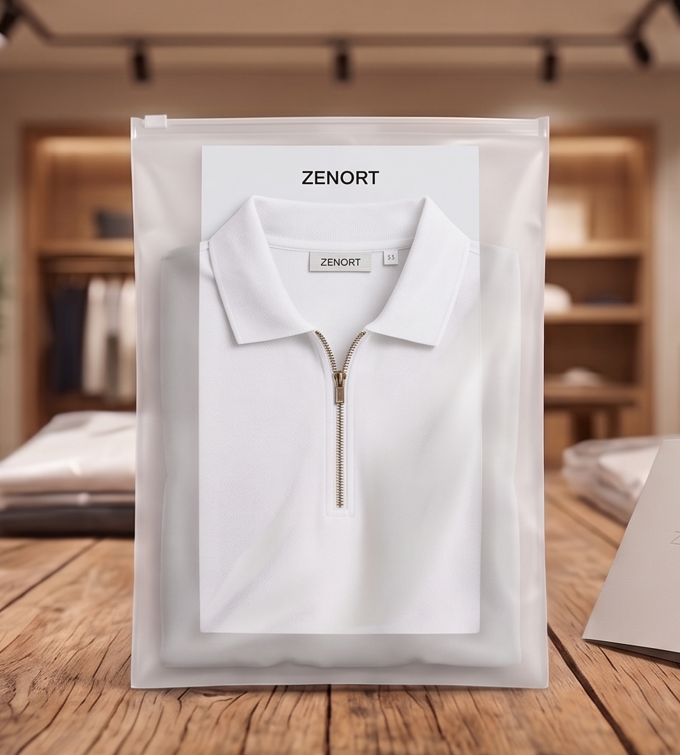 zenort white zipper polo tshirt6