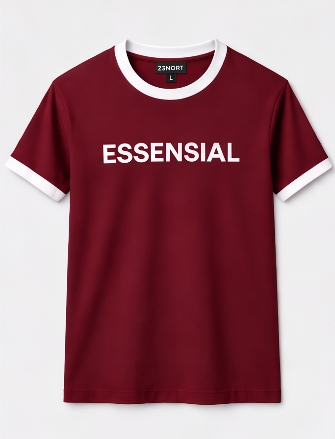 zenort round neck with white rib tshirt