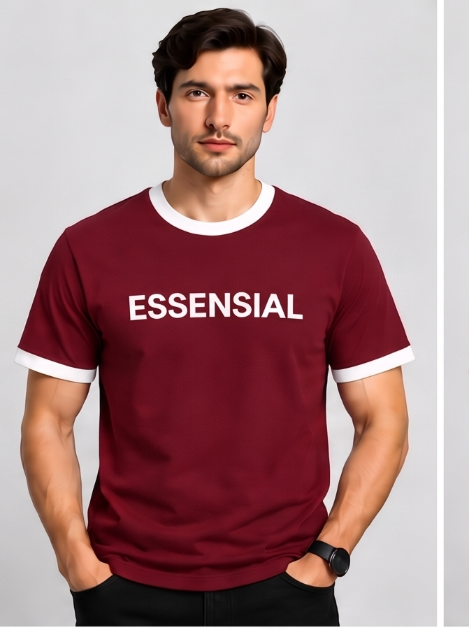 zenort round neck with white rib tshirt1
