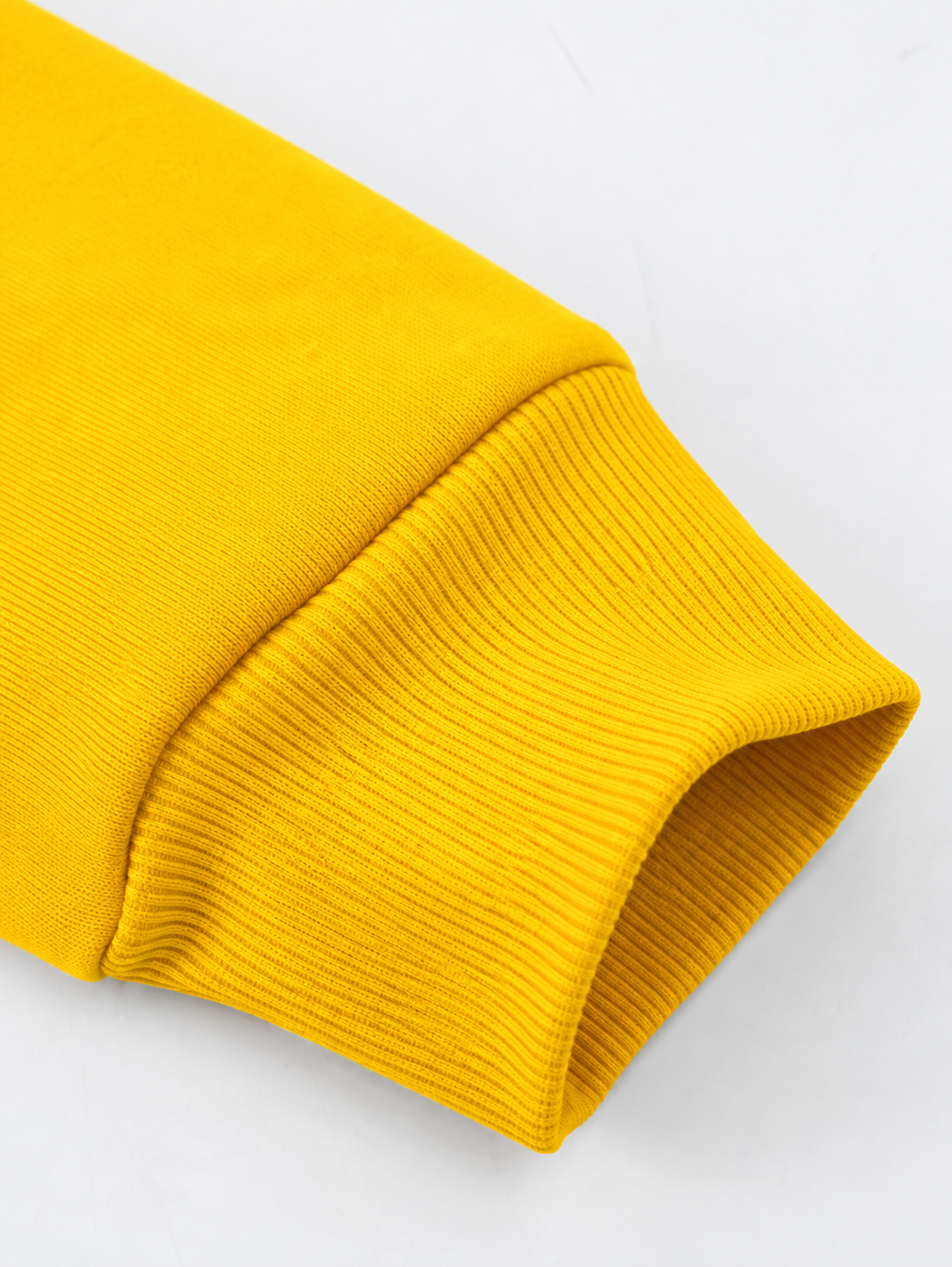 Vibrant Yellow Ribbed Cuff Close-Up