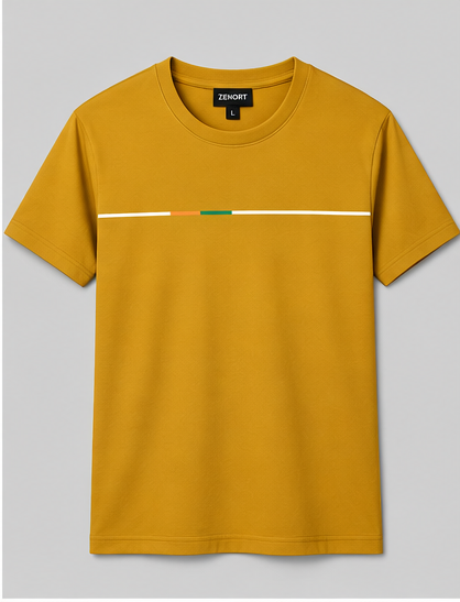 zenort golden yellow eound neck tshirt1